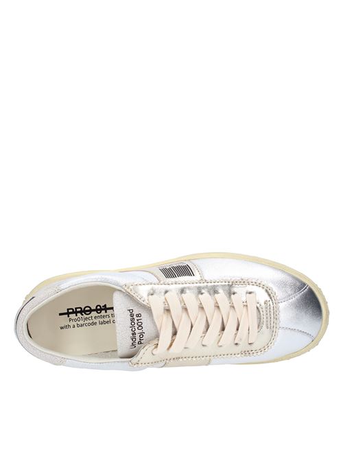 Sneakers in pelle laminata PRO 01 JECT | P3LW LL18SILVER/PLATINO